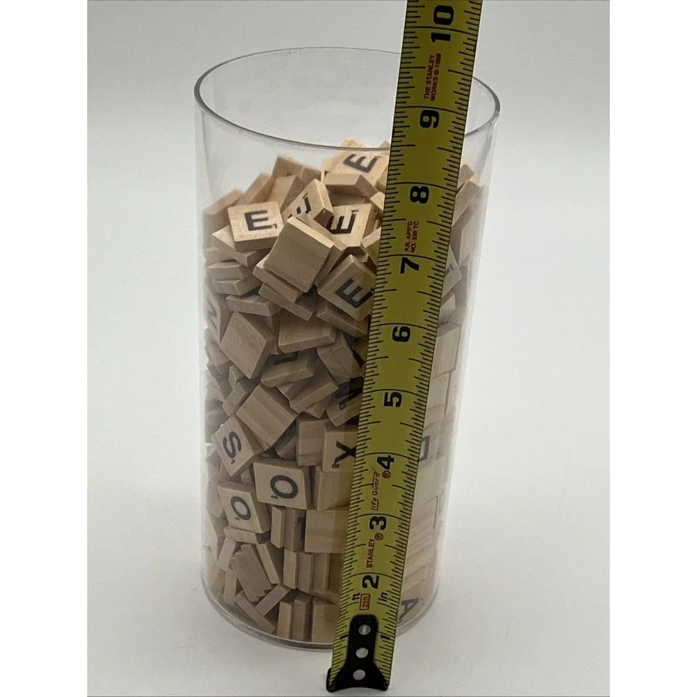 Lot of Wooden Scrabble Letter Tiles From Multiple Sets for Crafts Mixed